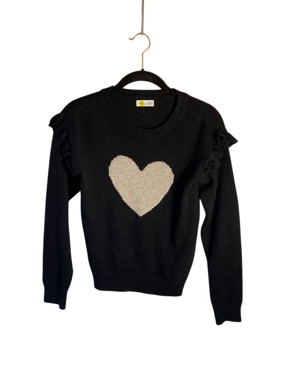 Epic threads girls, heart long sleeve knit sweater M